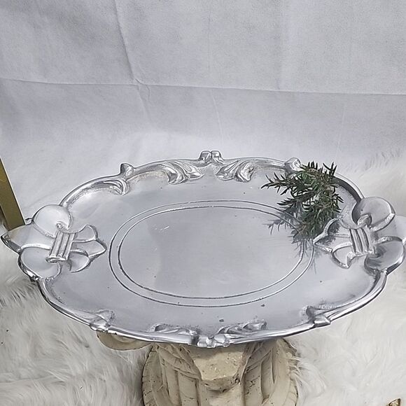 ⚜️Fleur de Lis Weighted Cast Aluminum Serving Platter - Picture 1 of 9